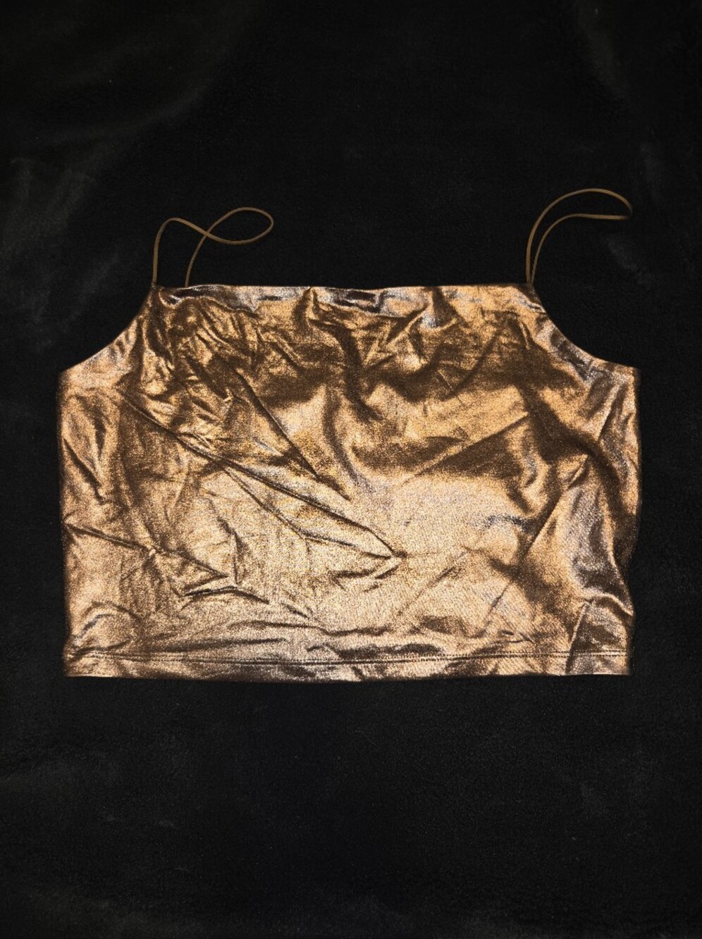 Little Moon Metallic Copper Crop Tank